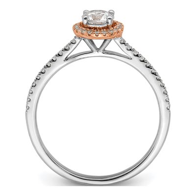 10K Two-Tone Gold 1/2 ct tw Lab-Grown Diamond Eternal Promise Halo Engagement Ring – view 2