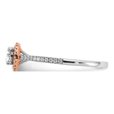 10K Two-Tone Gold 1/2 ct tw Lab-Grown Diamond Eternal Promise Halo Engagement Ring – view 3