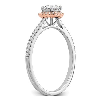10K Two-Tone Gold 1/2 ct tw Lab-Grown Diamond Eternal Promise Halo Engagement Ring – view 6