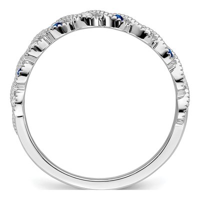 14K White Gold 1/15 ct tw Sapphire & Diamond Twist Ring – view 2