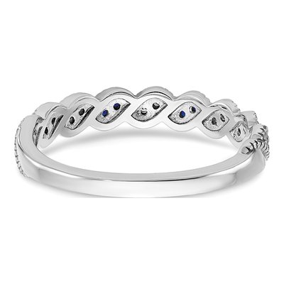 14K White Gold 1/15 ct tw Sapphire & Diamond Twist Ring – view 6