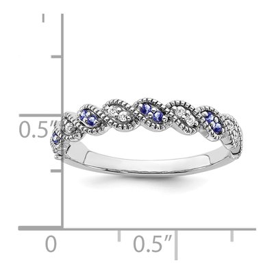 14K White Gold 1/15 ct tw Tanzanite & Diamond Twist Ring – view 3