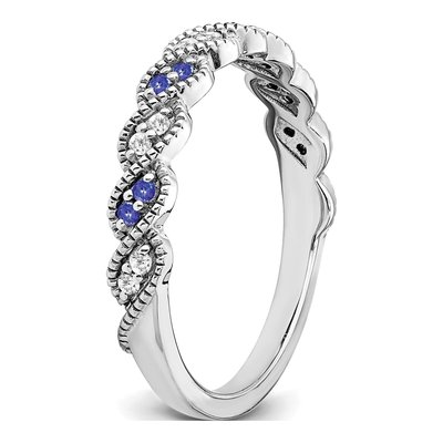 14K White Gold 1/15 ct tw Tanzanite & Diamond Twist Ring – view 7