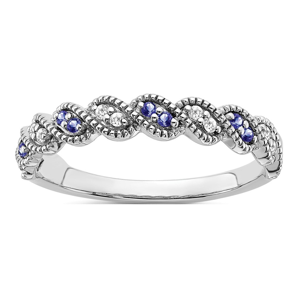 14K White Gold 1/15 ct tw Tanzanite & Diamond Twist Ring
