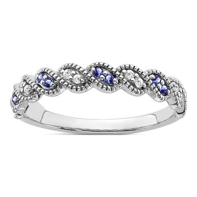 14K White Gold 1/15 ct tw Tanzanite & Diamond Twist Ring