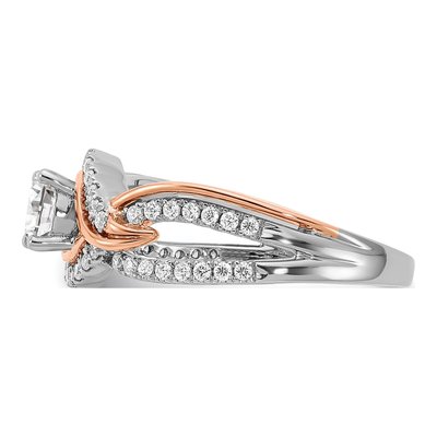 14K Two-Tone Gold Criss-Cross Diamond Engagement Ring Semi-Mount – view 4