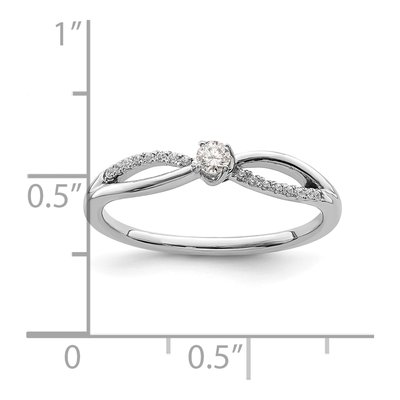 14K White Gold 1/8 ct tw Diamond Split Shank Promise Engagement Ring – view 3