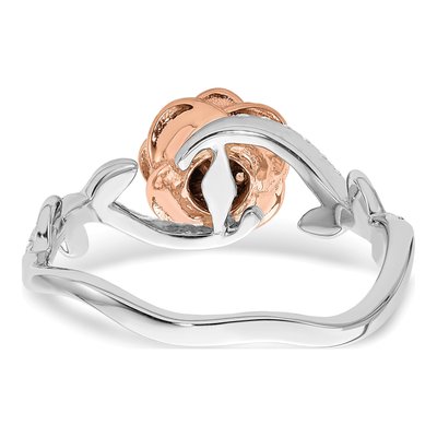 14K Two-Tone Gold 1/4 ct tw Diamond Floral Engagement Ring – view 6