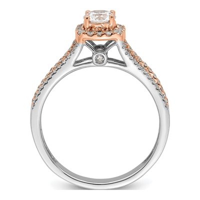 14K Two-Tone Gold Diamond Engagement Ring Semi-Mount – view 2