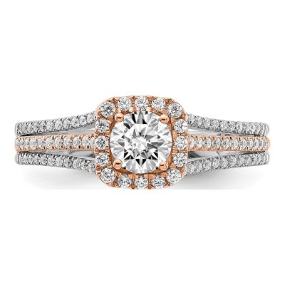14K Two-Tone Gold Diamond Engagement Ring Semi-Mount – view 4