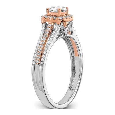14K Two-Tone Gold Diamond Engagement Ring Semi-Mount – view 6