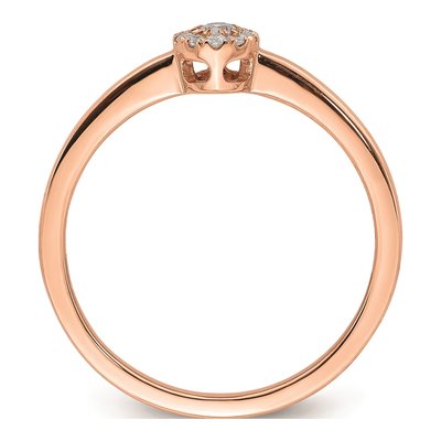 14K Rose Gold 1/10 ct tw Halo Diamond Promise Engagement Ring – view 2
