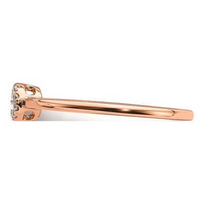 14K Rose Gold 1/10 ct tw Halo Diamond Promise Engagement Ring – view 3