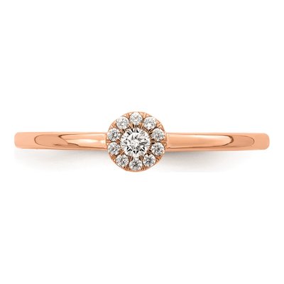 14K Rose Gold 1/10 ct tw Halo Diamond Promise Engagement Ring – view 4
