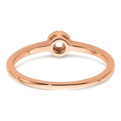 14K Rose Gold 1/10 ct tw Halo Diamond Promise Engagement Ring – view 5