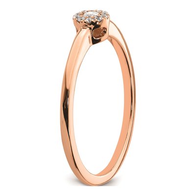 14K Rose Gold 1/10 ct tw Halo Diamond Promise Engagement Ring – view 6