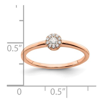 14K Rose Gold 1/10 ct tw Halo Diamond Promise Engagement Ring – view 7