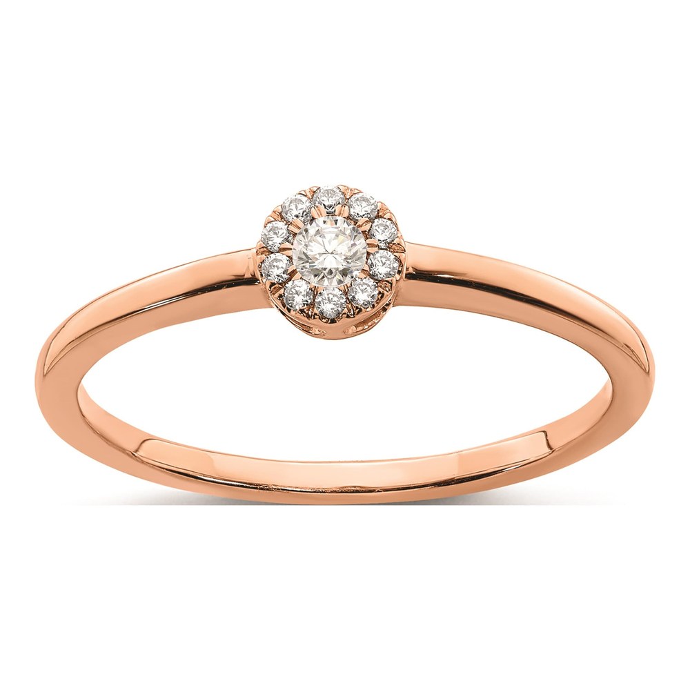 14K Rose Gold 1/10 ct tw Halo Diamond Promise Engagement Ring