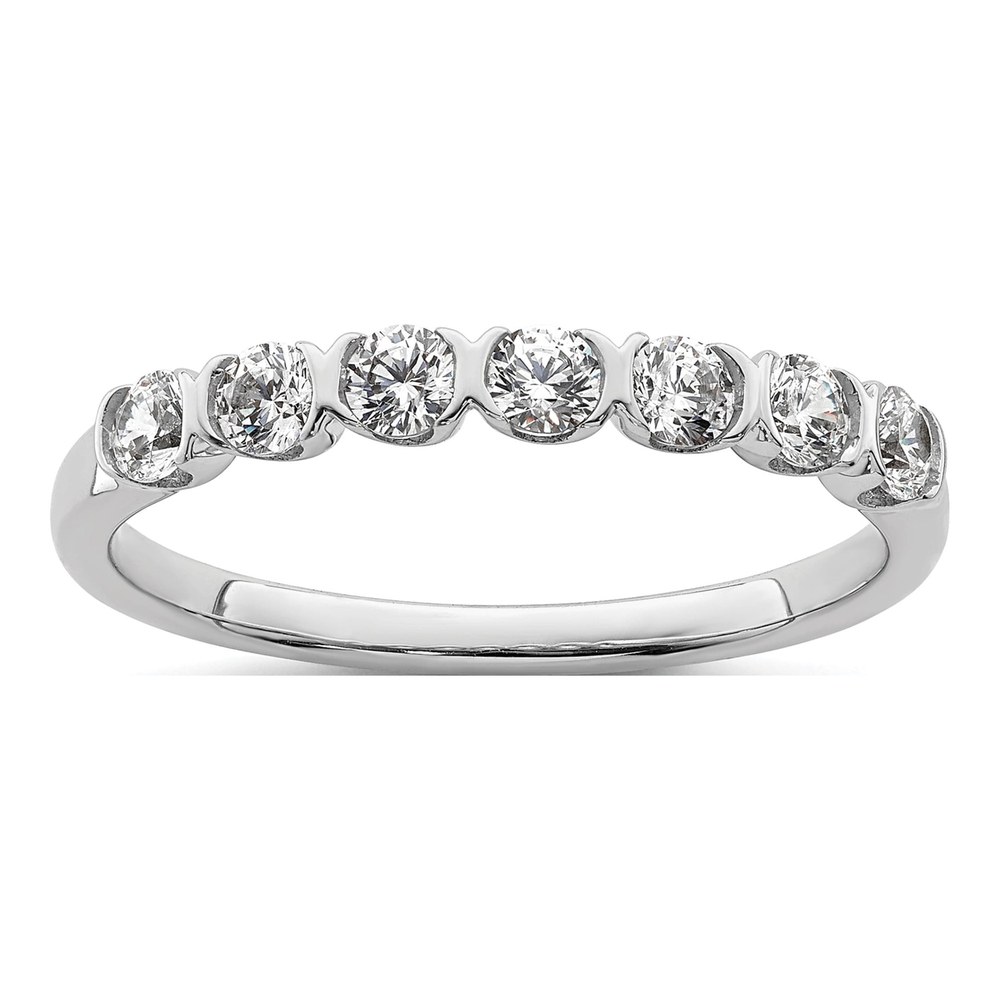 14K White Gold 1/2 ct tw Diamond 7-Stone Wedding Band