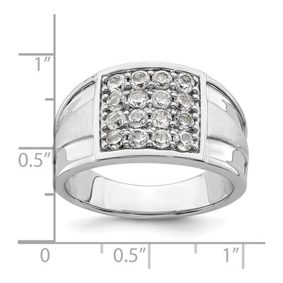 Men's 14K White Gold 1 1/2 ct tw Lab-Grown Diamond Cluster Ring – view 4