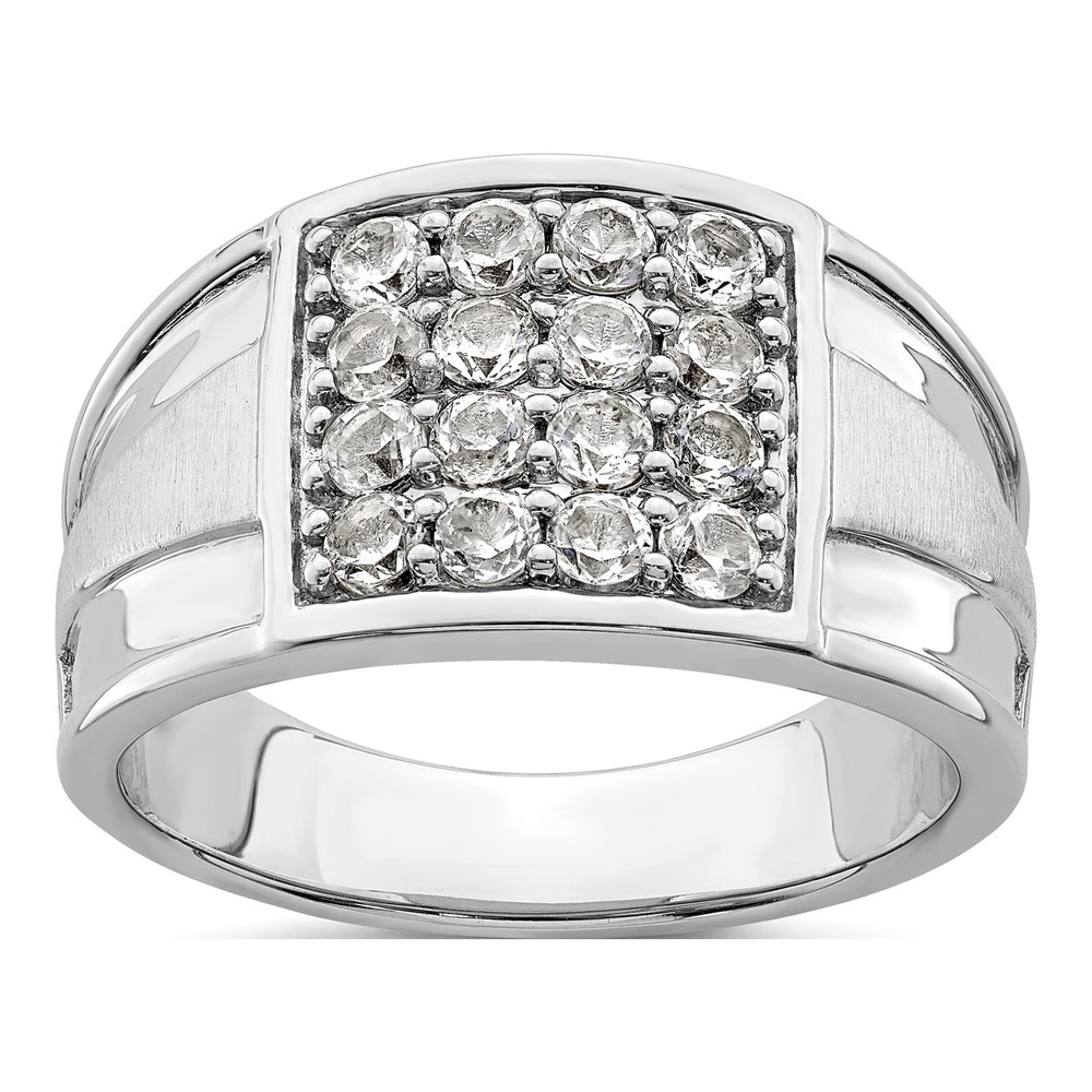 Men's 14K White Gold 1 1/2 ct tw Lab-Grown Diamond Cluster Ring