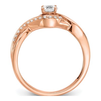 14K Rose Gold Criss-Cross Diamond Engagement Ring Semi-Mount – view 2