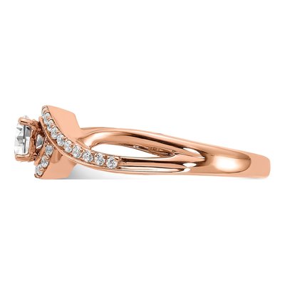 14K Rose Gold Criss-Cross Diamond Engagement Ring Semi-Mount – view 3