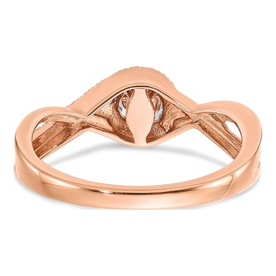 14K Rose Gold Criss-Cross Diamond Engagement Ring Semi-Mount – view 5