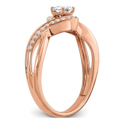 14K Rose Gold Criss-Cross Diamond Engagement Ring Semi-Mount – view 6