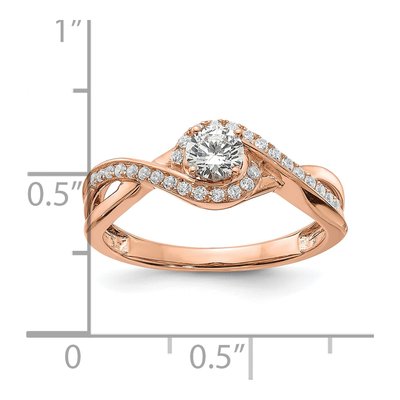 14K Rose Gold Criss-Cross Diamond Engagement Ring Semi-Mount – view 7