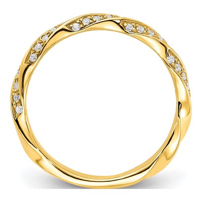 14K Yellow Gold 1/5 ct tw Diamond Twisted Wedding Band – view 2