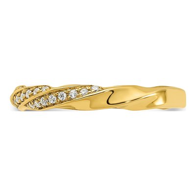 14K Yellow Gold 1/5 ct tw Diamond Twisted Wedding Band – view 3