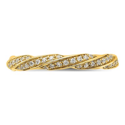 14K Yellow Gold 1/5 ct tw Diamond Twisted Wedding Band – view 4