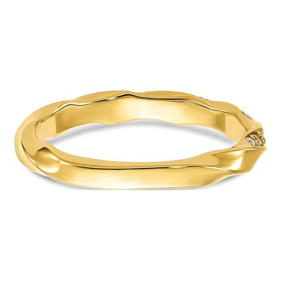 14K Yellow Gold 1/5 ct tw Diamond Twisted Wedding Band – view 5