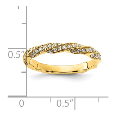 14K Yellow Gold 1/5 ct tw Diamond Twisted Wedding Band – view 7
