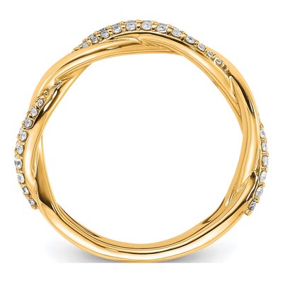 14K Yellow Gold 1/4 ct tw Diamond Twist Ring – view 2
