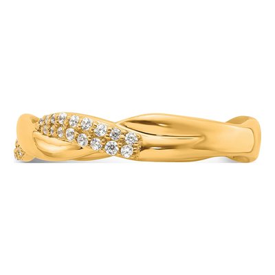 14K Yellow Gold 1/4 ct tw Diamond Twist Ring – view 3