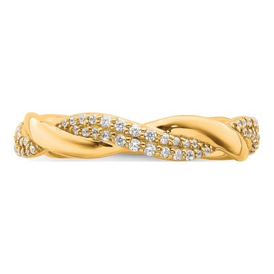 14K Yellow Gold 1/4 ct tw Diamond Twist Ring – view 4