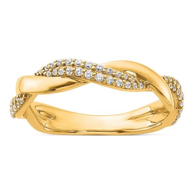14K Yellow Gold 1/4 ct tw Diamond Twist Ring