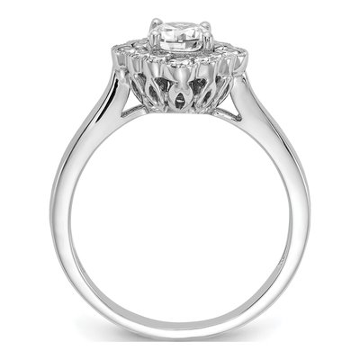 14K White Gold Lab-Grown Diamond Halo Engagement Ring Semi-Mount – view 3