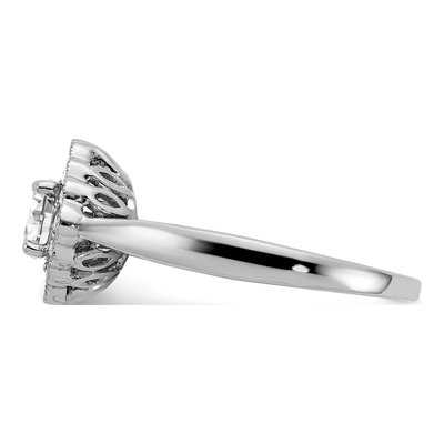 14K White Gold Lab-Grown Diamond Halo Engagement Ring Semi-Mount – view 4