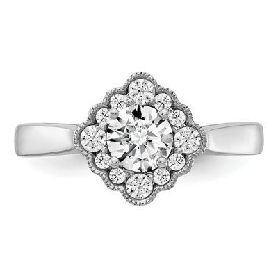 14K White Gold Lab-Grown Diamond Halo Engagement Ring Semi-Mount – view 5