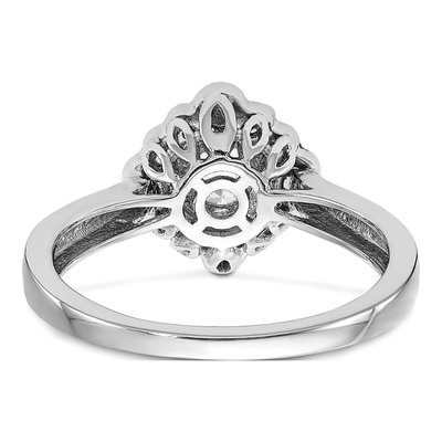 14K White Gold Lab-Grown Diamond Halo Engagement Ring Semi-Mount – view 6