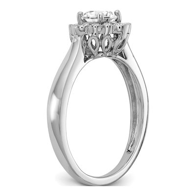14K White Gold Lab-Grown Diamond Halo Engagement Ring Semi-Mount – view 7