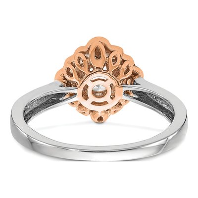 14K Two-Tone Gold Lab-Grown Diamond Halo Engagement Ring Semi-Mount – view 6