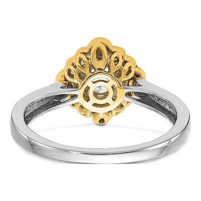 14K Two-Tone Gold Lab-Grown Diamond Halo Engagement Ring Semi-Mount – view 6