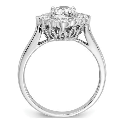 14K White Gold Lab-Grown Diamond Halo Engagement Ring Semi-Mount – view 3