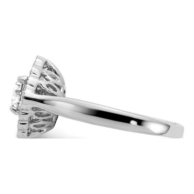 14K White Gold Lab-Grown Diamond Halo Engagement Ring Semi-Mount – view 4