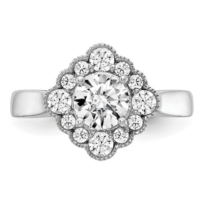 14K White Gold Lab-Grown Diamond Halo Engagement Ring Semi-Mount – view 5