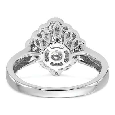 14K White Gold Lab-Grown Diamond Halo Engagement Ring Semi-Mount – view 6